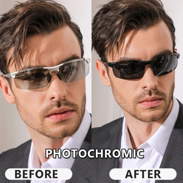 CoolPandas Photochromic Sunglasses Men Polarized Rimless Outdoor Sport Driving Glasses Day Sf0abb931f51a4eafb2ca0e89e61ac4f5S
