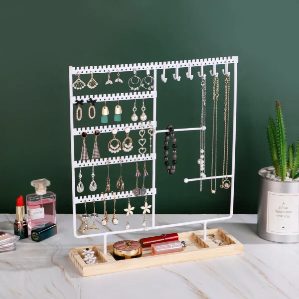Detachable Wooden Earring and Jewelry Storage Rack Sf1bb4bc22e34434ab29cfca1bfcc5994k