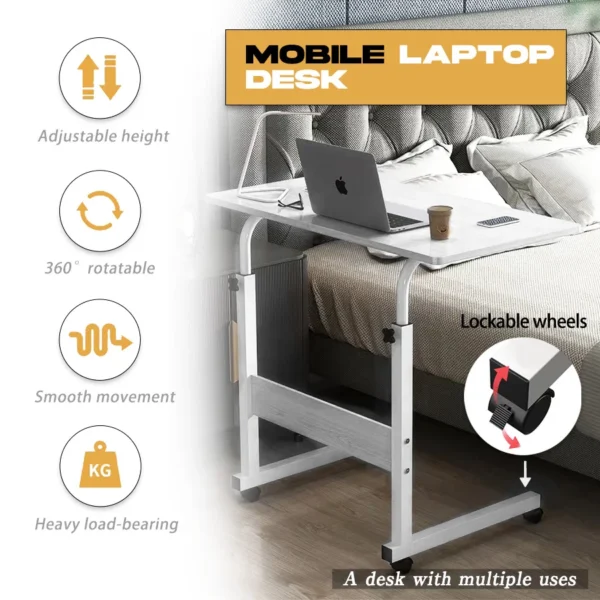 PORIYA Mobile Laptop Desk Computer Table Stand Adjustable Bed Bedside Portable Sf32b9a338b3b49caa772d3723bba4270G