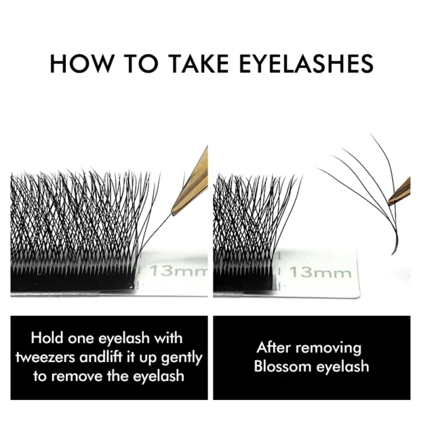 NATUHANA W Shaped 4D 5D 6D Clover Eyelash Extensions Individual Premade Sf3ca399898194cd6b353d4c3994eea91U