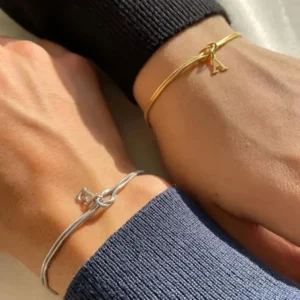 New Letter A-Z Love Knot Bracelets for Women Couple Gold Color