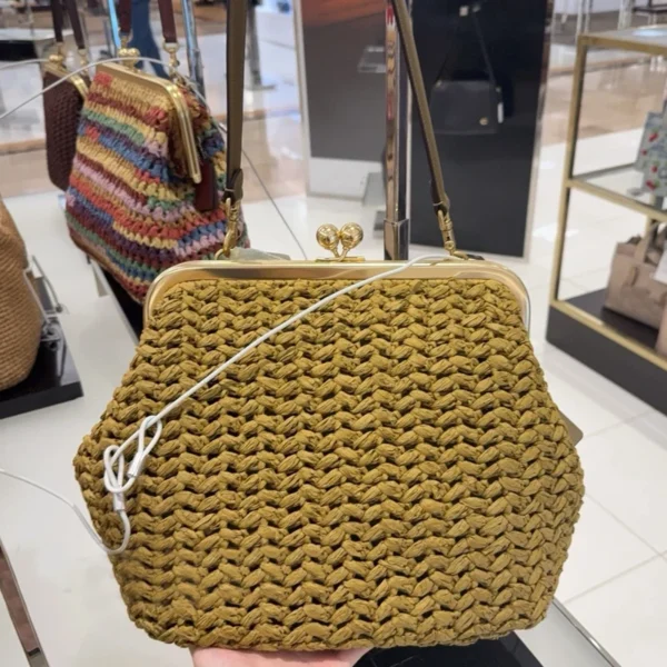 Kisslock Frame Straw Raffia Beach Bag Sf4ac24833cd74b2795b0dacf45f6265fh