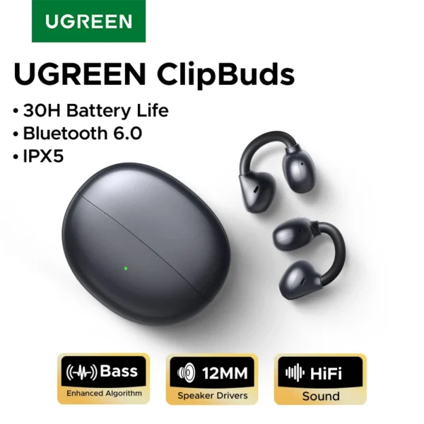 Open-Ear Clip Wireless Earbuds with Microphone Sf5363e6566a84ffbb67a6dc9f93e42dbH
