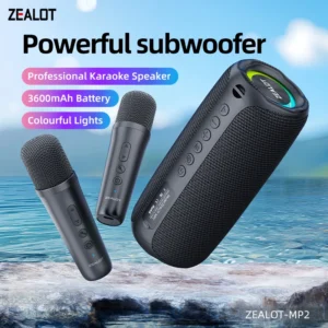 Portable Bluetooth Speaker with Wireless Microphone