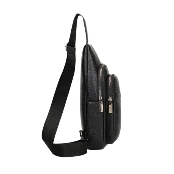 Men's Lychee PU Leather Chest Bag Multifunctional Crossbody Bag Large Capacity Sf6049dacae424480b77babbfefdd78fdD