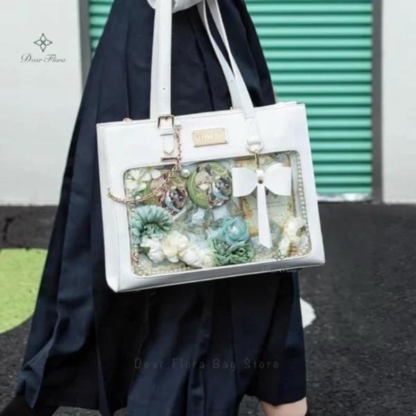 Women's Sweet Bow Transparent Tote Bag Sf8aea896ad3147419a03b823629781c5g