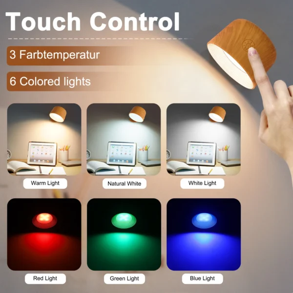 Magnetic Wall Lamp, 360 Degree Rotatable Night Light, Remote Control Desk Sf941a38b8ae64fb9a8f6c3e051f4714eb