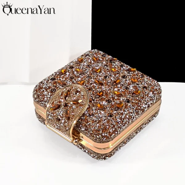 Queena Yan New Arrival Lovely Style Coffee Color Rhinestone Decoration Design Sfb2f3f7f193f4b8aafbc9381d18a4a7az