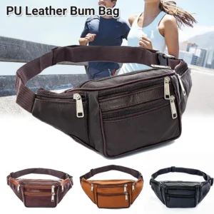 Bum Bag Leather Fanny Pack Festival Money Pouch Travel Waist Belt