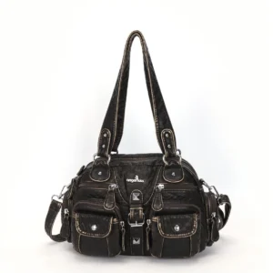 Vintage Women's PU faux leather Top-Handle Satchel
