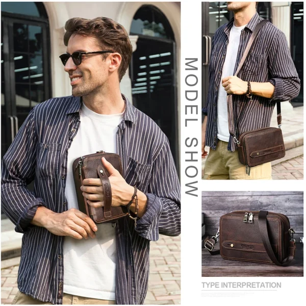 Men's Retro faux leather Shoulder Bag