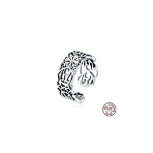 Vintage Flower Ring Silver-Tone
