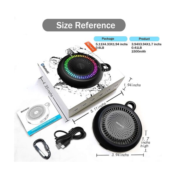 Wireless Bluetooth Speaker with Clip Black